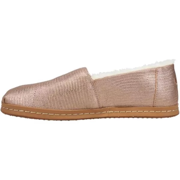TOMS Womens Alpargata Paper Source SlipOnRose Gold Metallic Lizard