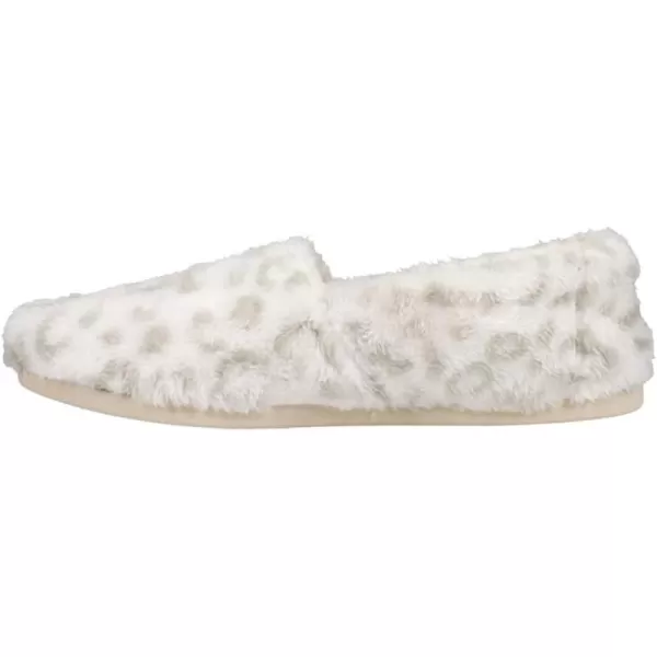 TOMS Womens Alpargata Paper Source SlipOnWhite Snow Leo Fleece