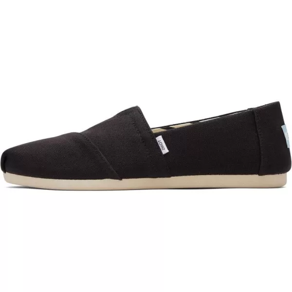 TOMS Womens Alpargata Recycled SlipOnBlack Recycled Cotton Canvas