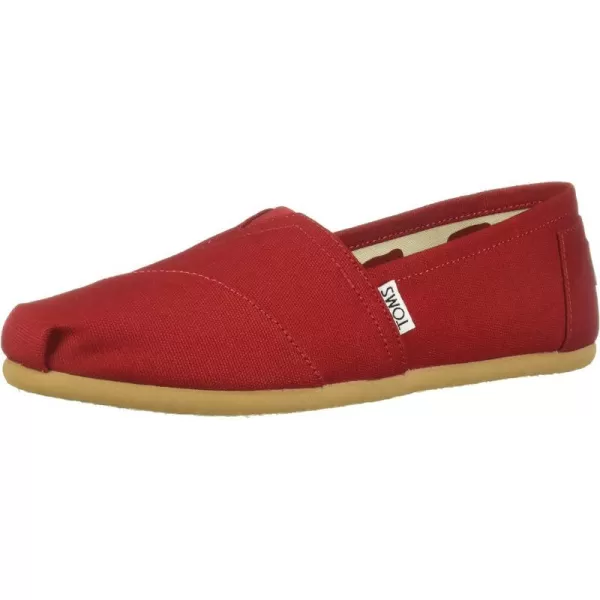 TOMS Womens Classic Core Alpargata SlipOnRed Canvas