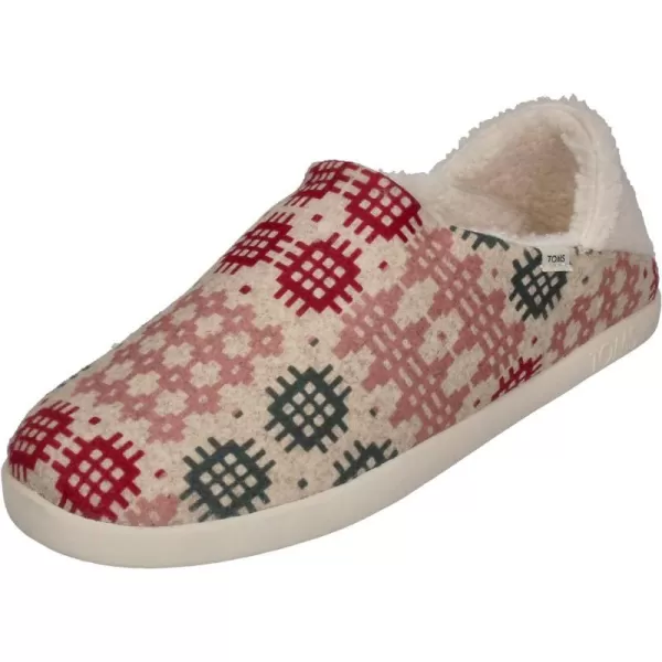 TOMS Womens Ezra SlipperNatural Welsh Plaid Repreve Twotone Felt