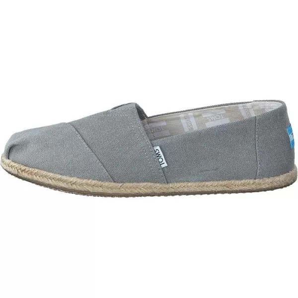 TOMS Womens Glitter Cheetah Print Womens Classics 10014953Drizzle Grey Washed Canvas Rope Sole