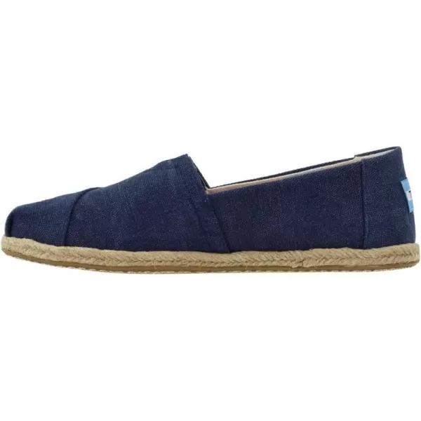 Navy Washed Canvas Rope Sole