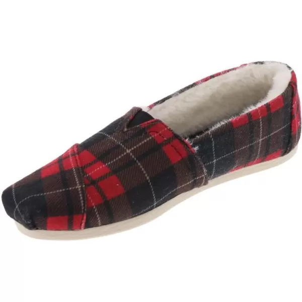 TOMS Womens Glitter Cheetah Print Womens Classics 10014953Red Tartan Print Felt
