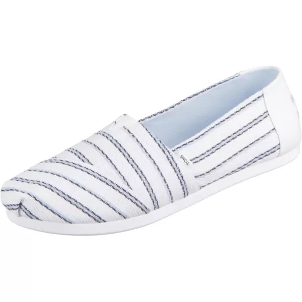 TOMS Womens Glitter Cheetah Print Womens Classics 10014953White Textured Stripe