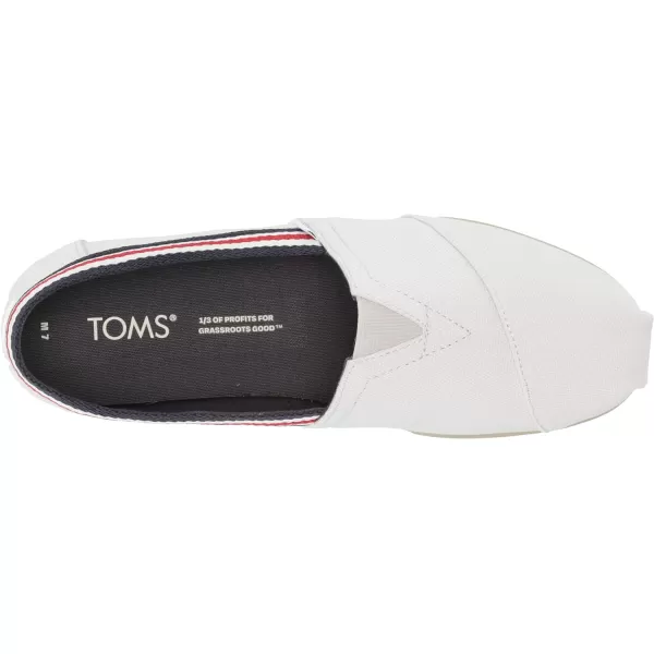 TOMS Mens Alpargata  BlackCloud Grey Washed Canvas Stripe Trim