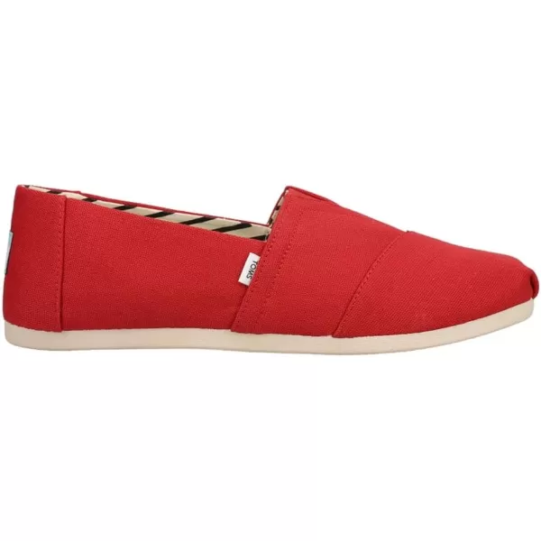 TOMS Mens Alpargata  BlackRed Recycled Cotton Canvas