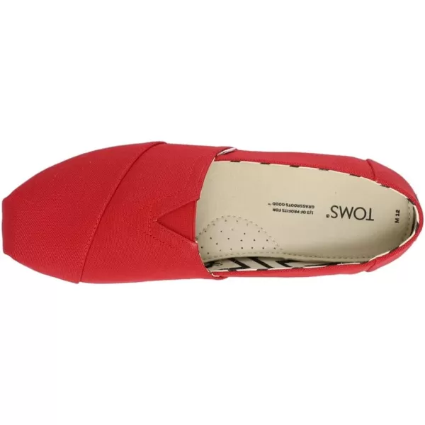 TOMS Mens Alpargata  BlackRed Recycled Cotton Canvas