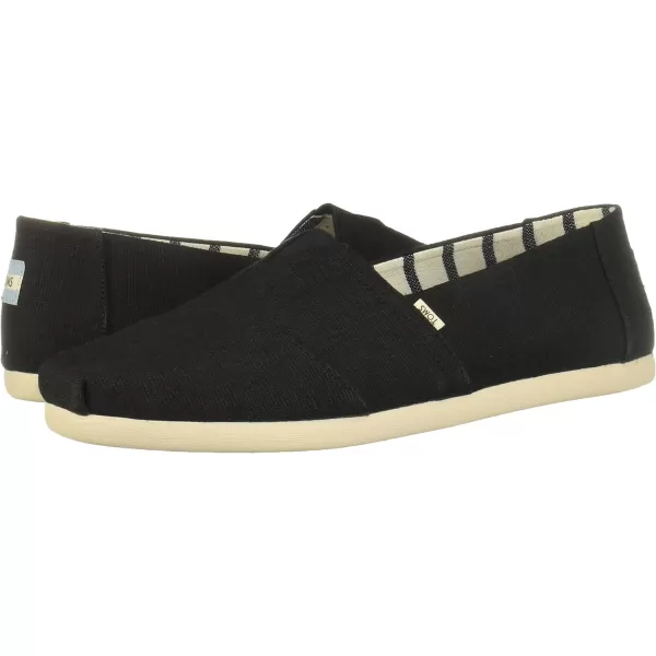 TOMS Mens Alpargata Slip On Casual Shoes  BlackBlack Heritage Canvas