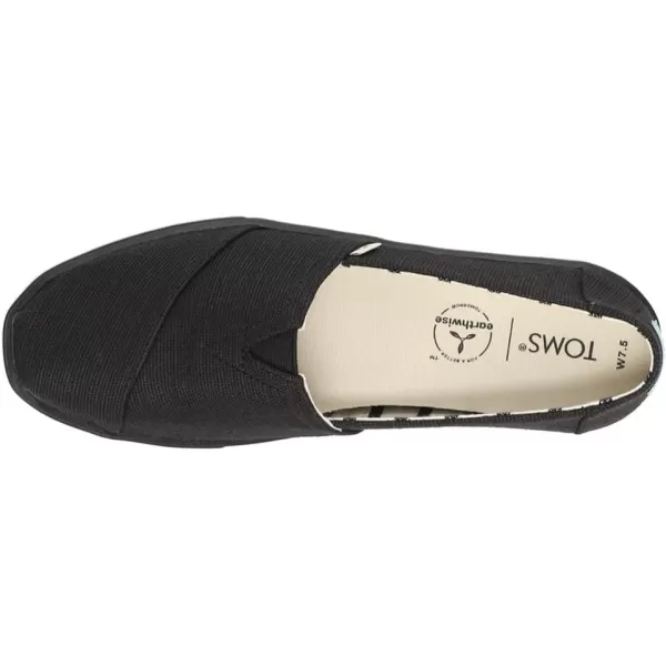 TOMS Womens Alpargata Cupsole SlipOnBlack Heritage Canvas