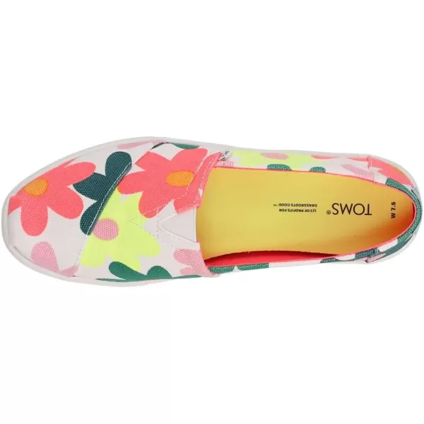 TOMS Womens Alpargata Cupsole SlipOnEgret Retro Floral Print