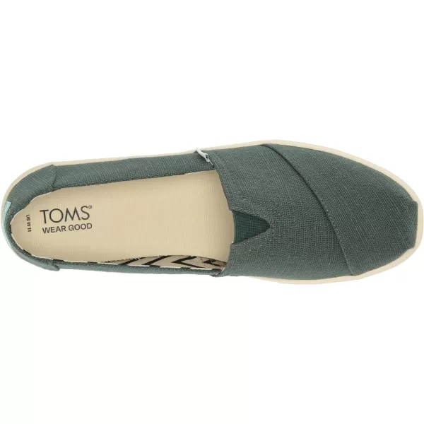 TOMS Womens Alpargata Cupsole SlipOnStormy Green Heritage Canvas