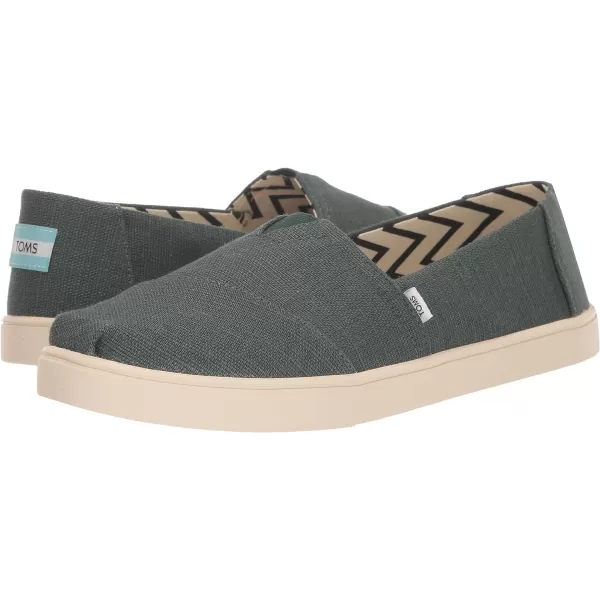 TOMS Womens Alpargata Cupsole SlipOnStormy Green Heritage Canvas