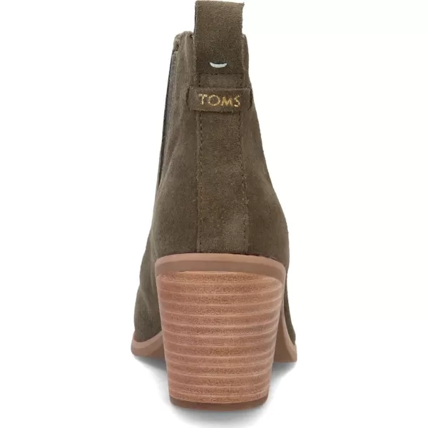TOMS Womens Everly Pull On Casual Boots Ankle Mid Heel 23  BrownGreen