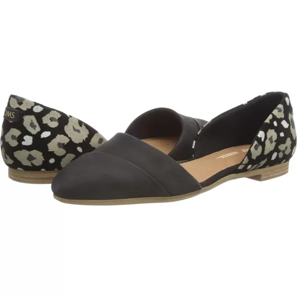 TOMS Womens Jutti Dorsay Slip On Flats Casual  BeigeBlack LeatherAbstract Leopard