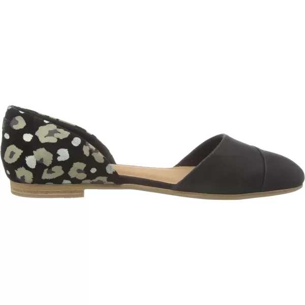 TOMS Womens Jutti Dorsay Slip On Flats Casual  BeigeBlack LeatherAbstract Leopard