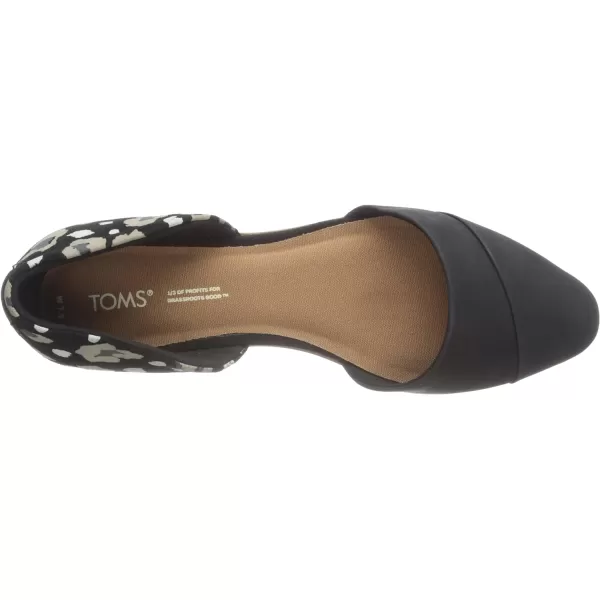 TOMS Womens Jutti Dorsay Slip On Flats Casual  BeigeBlack LeatherAbstract Leopard