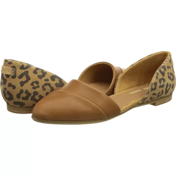 TOMS Womens Jutti Dorsay Slip On Flats Casual  BeigeTanLeopard Print