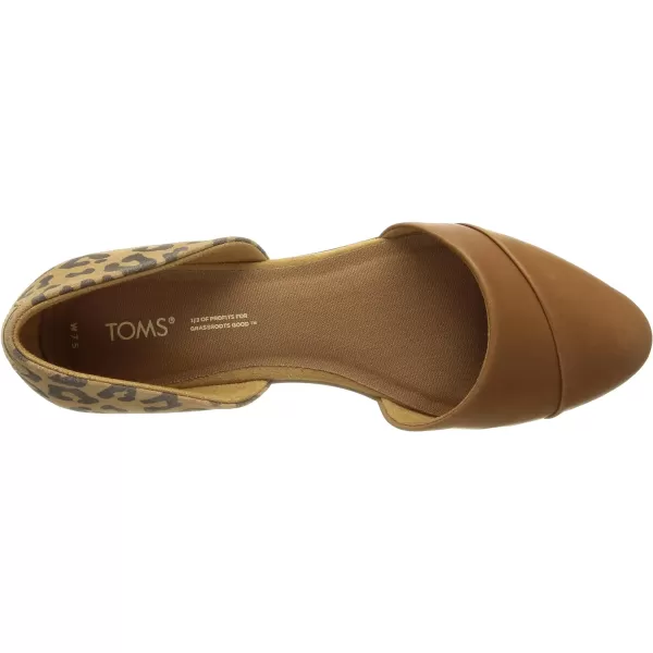 TOMS Womens Jutti Dorsay Slip On Flats Casual  BeigeTanLeopard Print
