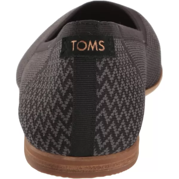 TOMS Womens Jutti Neat Slip On Flats Casual  WhiteBlack Repreve Knit