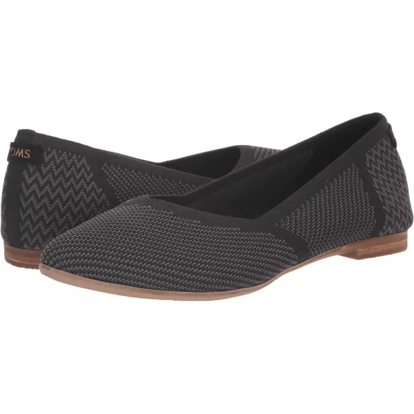 TOMS Womens Jutti Neat Slip On Flats Casual  WhiteBlack Repreve Knit