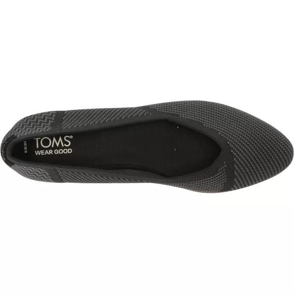 TOMS Womens Jutti Neat Slip On Flats Casual  WhiteBlack Repreve Knit