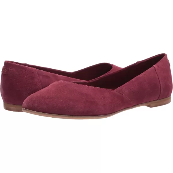 TOMS Womens Jutti Neat Slip On Flats Casual  WhiteBurgundy