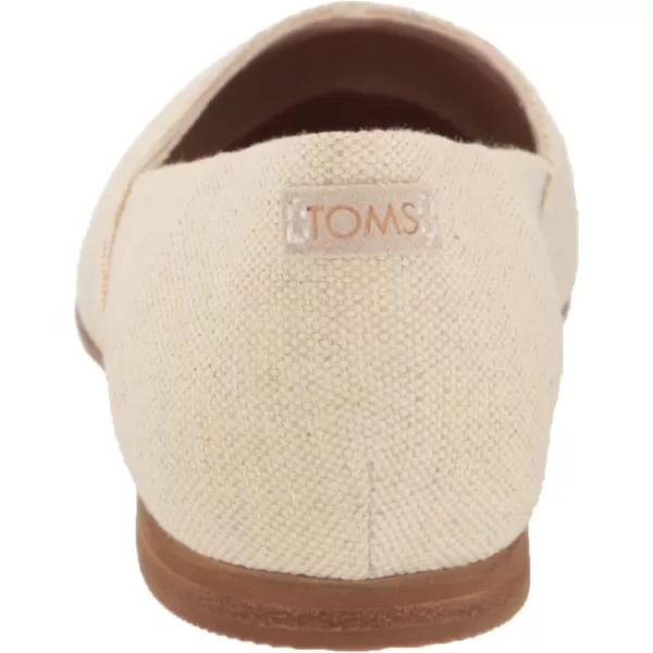 TOMS Womens Jutti Neat Slip On Flats Casual  WhiteDark Natural Metallic