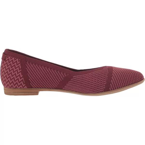 TOMS Womens Jutti Neat Slip On Flats Casual  WhiteDeep Burgundy Repreve Knit