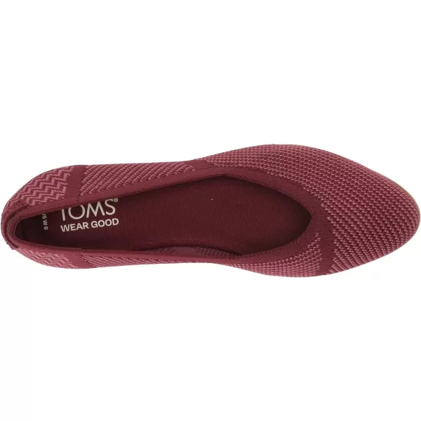 TOMS Womens Jutti Neat Slip On Flats Casual  WhiteDeep Burgundy Repreve Knit