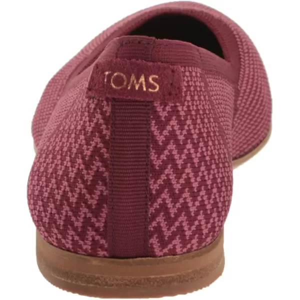 TOMS Womens Jutti Neat Slip On Flats Casual  WhiteDeep Burgundy Repreve Knit