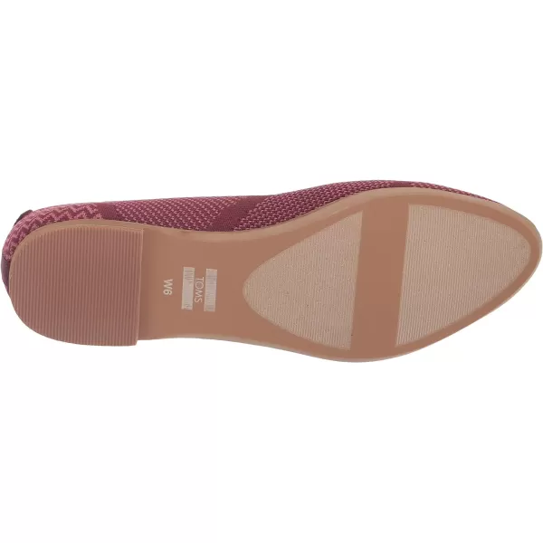 TOMS Womens Jutti Neat Slip On Flats Casual  WhiteDeep Burgundy Repreve Knit
