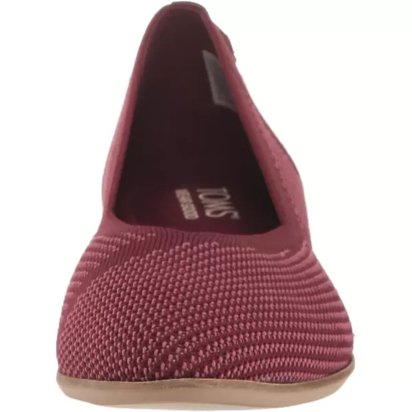 TOMS Womens Jutti Neat Slip On Flats Casual  WhiteDeep Burgundy Repreve Knit
