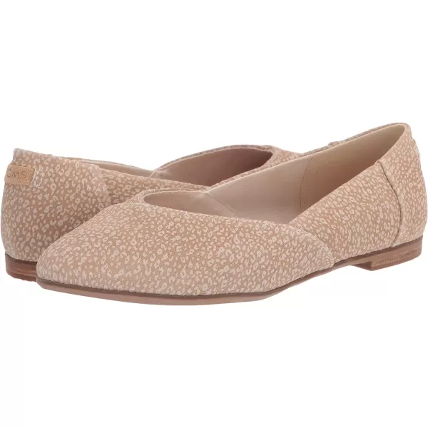 TOMS Womens Jutti Neat Slip On Flats Casual  WhiteNatural Mini Leopard Print