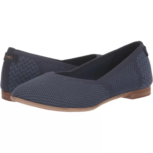 TOMS Womens Jutti Neat Slip On Flats Casual  WhiteNavy Repreve Knit