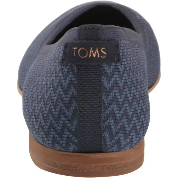TOMS Womens Jutti Neat Slip On Flats Casual  WhiteNavy Repreve Knit