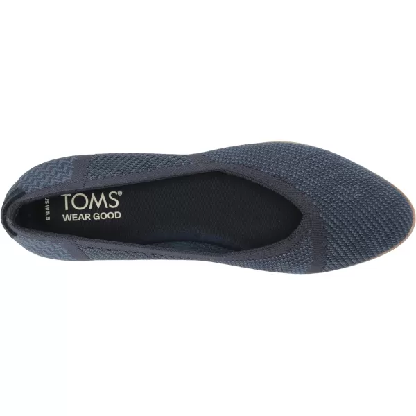 TOMS Womens Jutti Neat Slip On Flats Casual  WhiteNavy Repreve Knit
