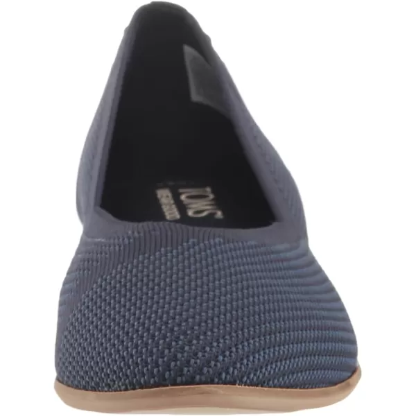 TOMS Womens Jutti Neat Slip On Flats Casual  WhiteNavy Repreve Knit