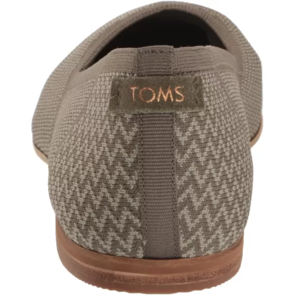 TOMS Womens Jutti Neat Slip On Flats Casual  WhiteOlive Night Repreve Knit