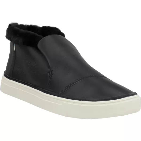 TOMS Womens Paxton SneakerBlack LeatherFaux Fur