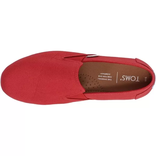 TOMS Womens Redondo Slip On Flats Casual  RedRed