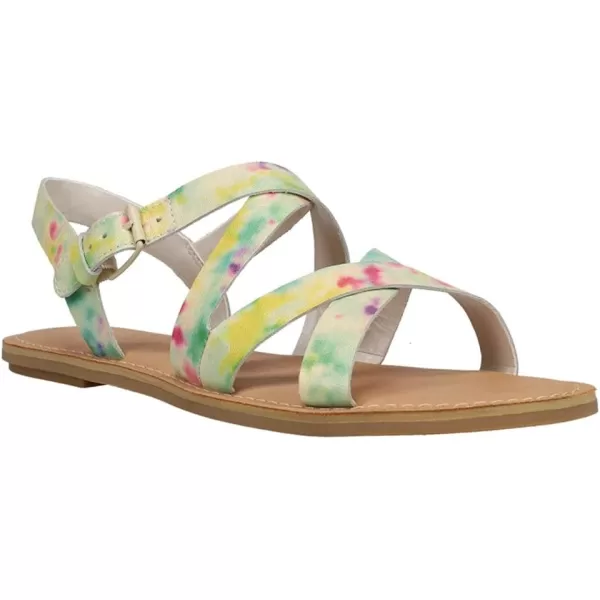 TOMS Womens Sicily Slingback SandalMulti Tie Dye Embossed Leather
