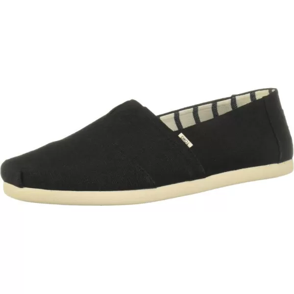 TOMS Mens Alpargata Slip On Casual Shoes  BlackBlack Heritage Canvas