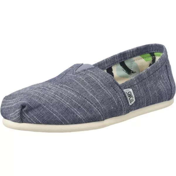 TOMS Mens Alpargata Slip On Casual Shoes  BlackBlue Chambray