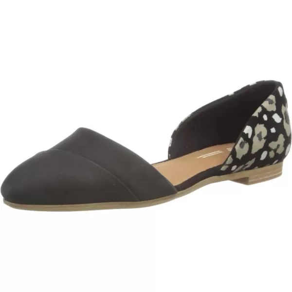 TOMS Womens Jutti Dorsay Slip On Flats Casual  BeigeBlack LeatherAbstract Leopard