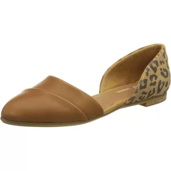 TOMS Womens Jutti Dorsay Slip On Flats Casual  BeigeTanLeopard Print