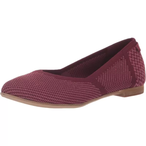 TOMS Womens Jutti Neat Slip On Flats Casual  WhiteDeep Burgundy Repreve Knit