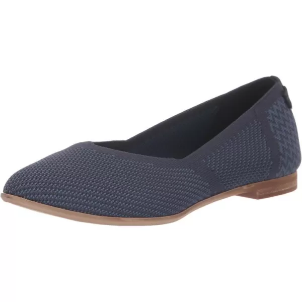 TOMS Womens Jutti Neat Slip On Flats Casual  WhiteNavy Repreve Knit