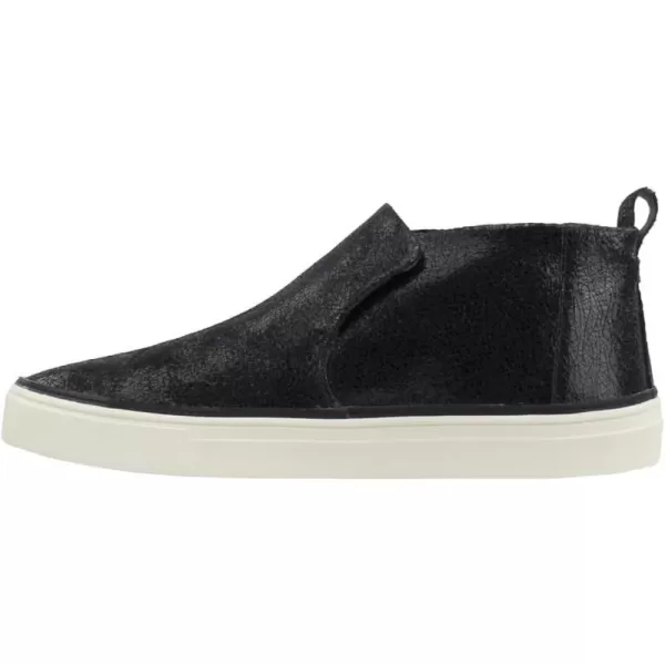 Black Croc Emboss Leather/Faux Fur