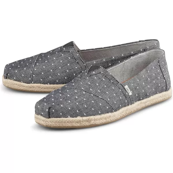 TOMS Mens Alpargata 30 SlipOn ShoeBlack Dot Chambray